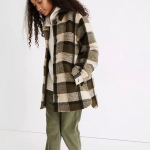 Madewell Belrose Shirt-Jacket in Maran Plaid